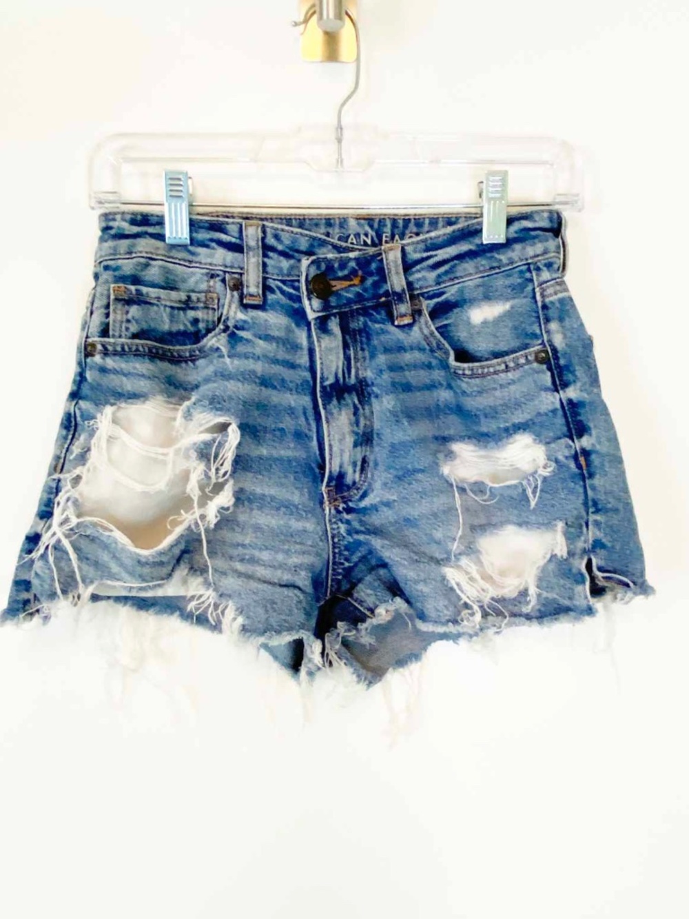American Eagle distressed denim shorts, size 2